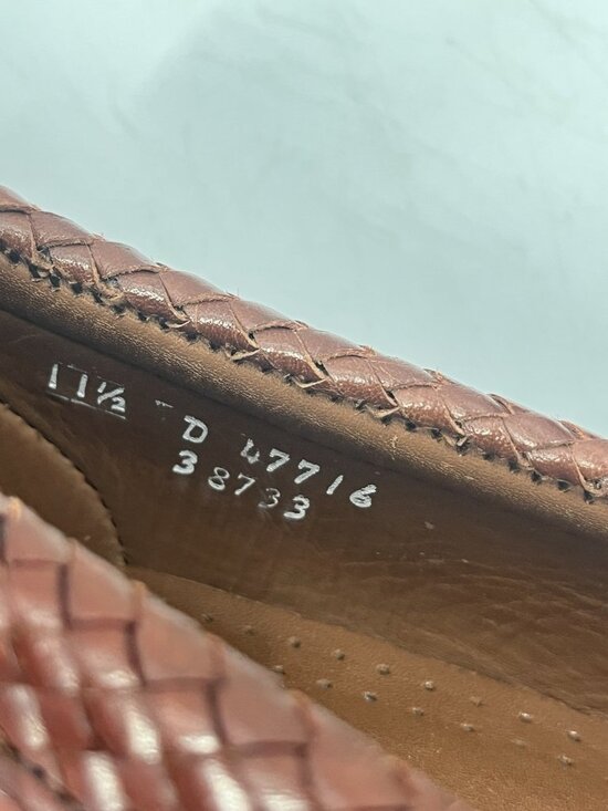 Allen Edmonds Maxfield Tassel Loafers Sz 11.5 D Brown Leather Woven Trim USA